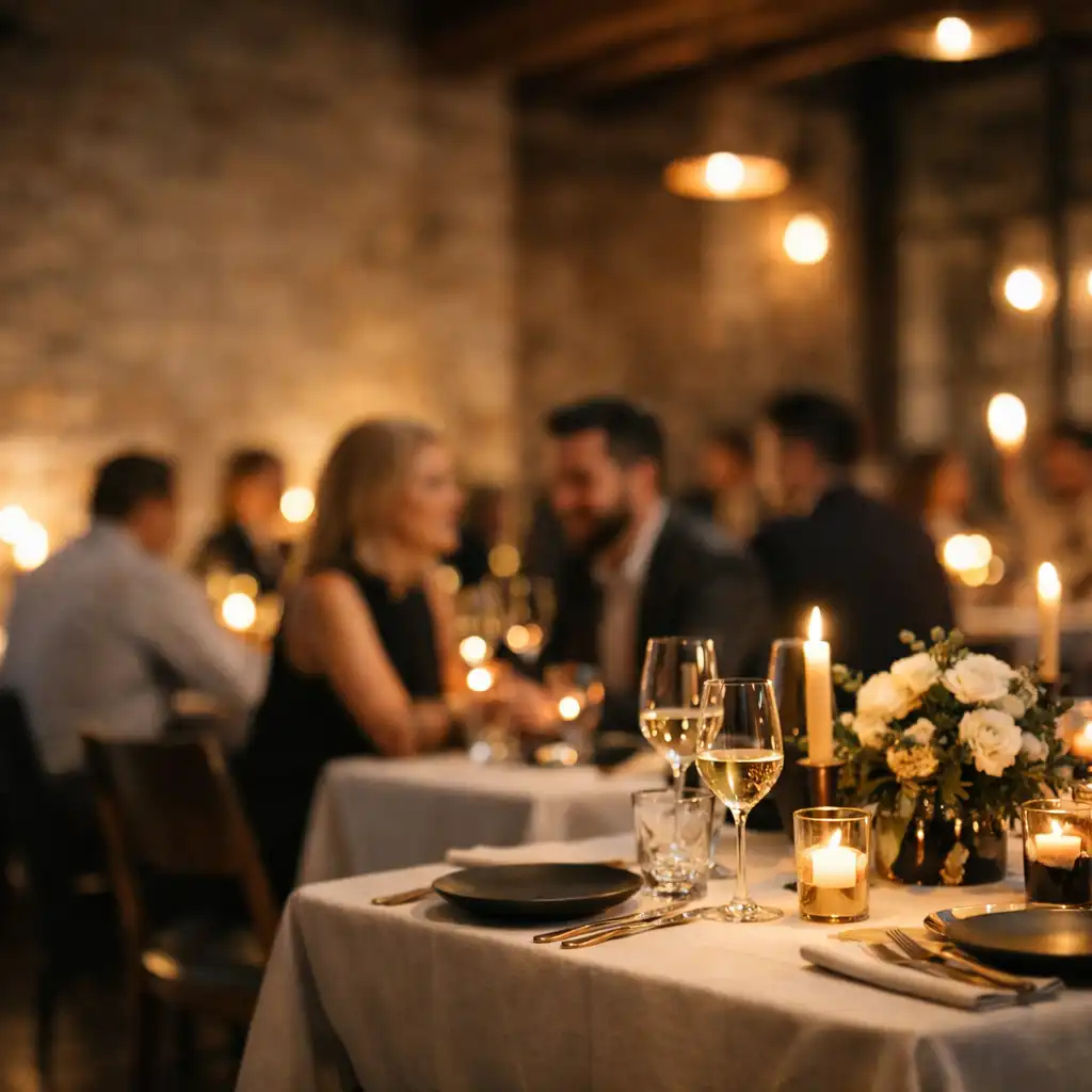 Eleganckie wydarzenie w restauracji loftowej